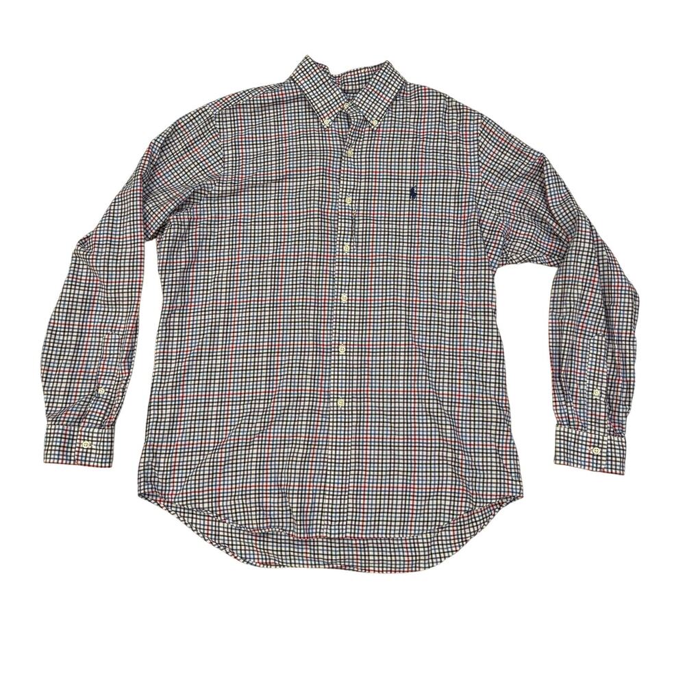 Ralph Lauren Tattersall Plaid OCBD Shirt Men's L Cotton Pony - Picture 1 of 11